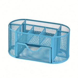 Organisateur de bureau en maille, porte-crayons à 9 compartiments avec tiroir - Product Image 4