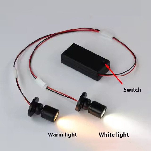 Mini 1W LED Battery Box Spotlight Modern Design Small Bulb Display Cabinet with E27 Base Aluminum Body