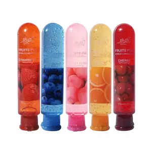 Lubrificante sessuale a base d'acqua 80ml lubrificanti al gusto di frutta sessuale frutta a buon mercato lubrificante divertente Gel lubrificante per levigatezza commestibile