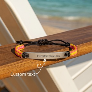 Pulsera de Paracord Personalizada, Tejida, Resistente, Ajustable, Colorida, con Placa Curva de Acero Inoxidable - Product Image 5