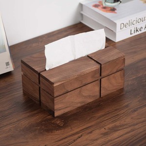 Caja de pañuelos de madera de nogal, caja de almacenamiento rectangular de madera maciza para sala de estar, uso doméstico - Product Image 4