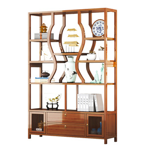San Tai Antique Display Shelf Nan Bamboo Solid Wood Multi Functional Storage Cabinet For Tea Set Ornaments Home Decor - Product Image 5