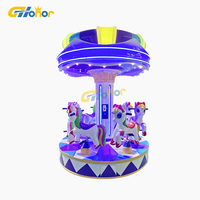 Carrousel Portable à pièces de monnaie pour enfants 6 places, petit terrain de jeu, manège pour enfants
