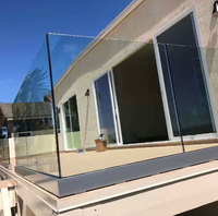 Rampe de balcon en verre en alliage d'aluminium brossé de haute qualité, moderne, sans cadre, pour villa, escalier en U à cadre dissimulé, appartement