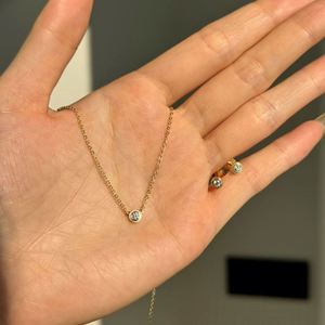 Collar con Colgante de Plata S925 con Diseño Clásico Dylam, Cadena de Eslabones, Círculo con Piedra Moissanita VVS1 Color D, para Mujer - Product Image 2