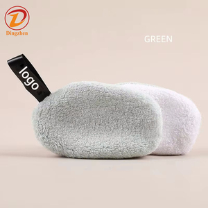 Tampons nettoyants réutilisables doux pour le visage et les <span class=keywords><strong>yeux</strong></span> en microfibre corail, 2 couches, avec logo personnalisé, zéro déchet, avec <span class=keywords><strong>lotion</strong></span> - Product Image 2