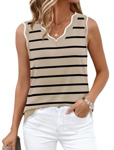 2026 New Arrival Women's Quick Dry Breathable Casual <b>Striped</b> Pattern Custom Sleeveless <b>Vest</b> Tank <b>Top</b> Multiple Colors & Styles - Product Image 2