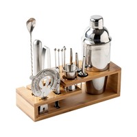 Ensemble d'outils de bar pour restaurant, accessoires à cocktails en acier inoxydable, ensemble de shaker à cocktails avec support, shaker à cocktails de 750 ml