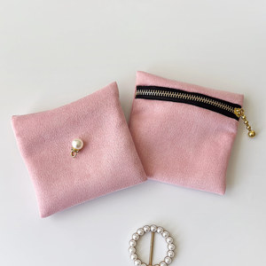 <b>Luxury</b> Velvet Jewelry Pouch with Zipper Travel Ring & Earring Organizer for Women Travel Organizer & <b>Gift</b> <b>Bag</b> for Accessories - Product Image 4