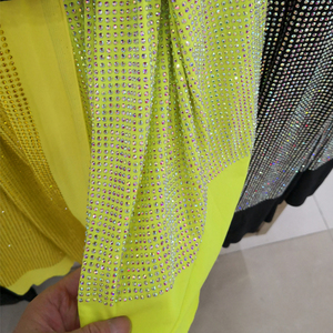 Tissu en strass de haute qualité, largeur 1,5 mètre, tissu en cristal, tissu extensible haute densité avec espacement de 1 mm pour robe de danse - Product Image 6