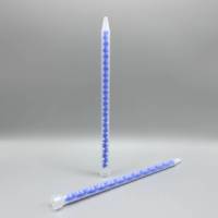 Liscoe ME10-24 Tabung Pencampur Statis Biru Berujung Bulat dan Melebar untuk Lem AB Spiral Dua Komponen