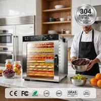 1100W 304 RVS Trays CE FCC RoHS Voedseldehydrator Fabrikant 12 Trays Digitale 48 uur Timer Gedroogd Vlees Fruit Voedseldehydrator