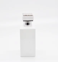 Flacon de parfum rectangulaire en verre vide de 100 ml, design luxueux personnalisé blanc avec couvercle