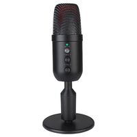 Microphone USB de studio avec monitoring intégré pour casque, micro de bureau plug-and-play pour le gaming, le streaming en direct et l'enregistrement de podcasts
