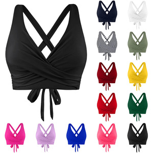 Top de <span class=keywords><strong>Bikini</strong></span> Personalizado con Logotipo o Estilo de Fábrica ODM para Mujer, Top de Traje de Baño Sexy con Escote en V y Push-Up, Traje de Baño Triangular - Product Image 5