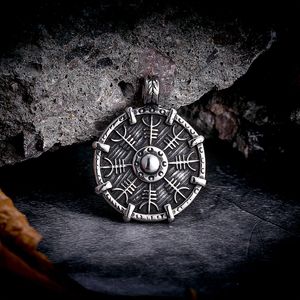 Yunnique – collier avec pendentif Rune en argent de style nordique, en acier inoxydable, longueur 60cm, design géométrique rond, bijoux à la mode - Product Image 2
