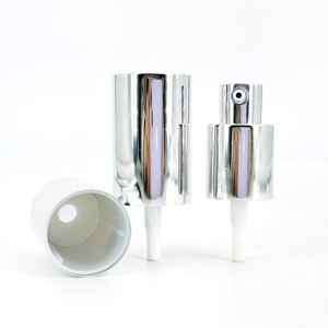 Pompe de distribution en aluminium argenté recyclable haut de gamme 20mm 20/410 pour huile essentielle sérum <span class=keywords><strong>Esssence</strong></span> huile capillaire - Product Image 5