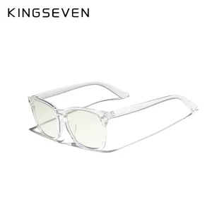 Kingseven 2021 tr90新しいデザイン安いスクエアクリアpcフレームアンチブルーライトブルーライトブロッキングレンズ光学眼鏡眼鏡