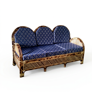 Ensemble de canapés 5 places en bambou de haute qualité avec table à manger et housse de canapé en tissu pur, convertible en lit, pour centre commercial, villa, hôtel - Product Image 1