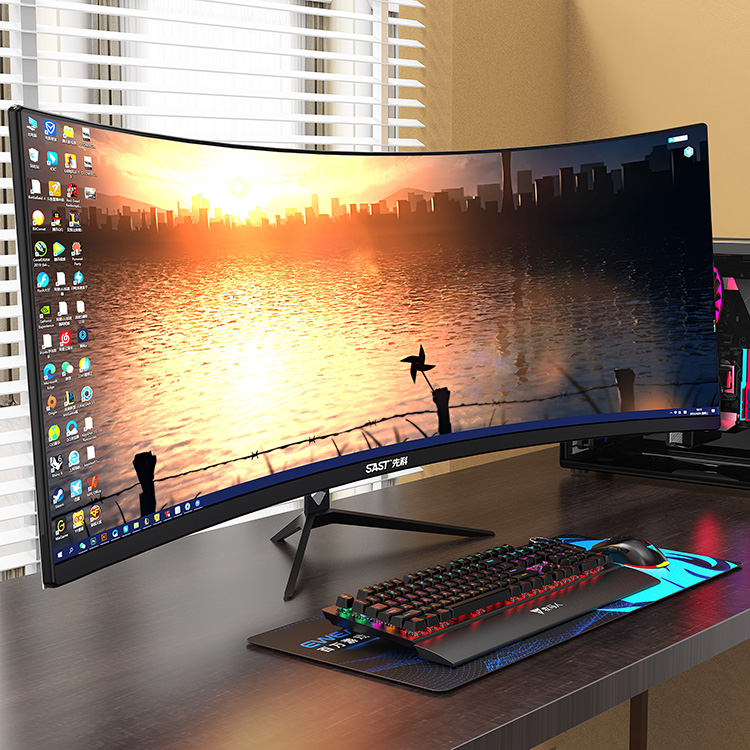 34 بوصة منحني رصد 144HZ شاشة الكمبيوتر شاشة كمبيوتر شخصي 4K الألعاب شاشات