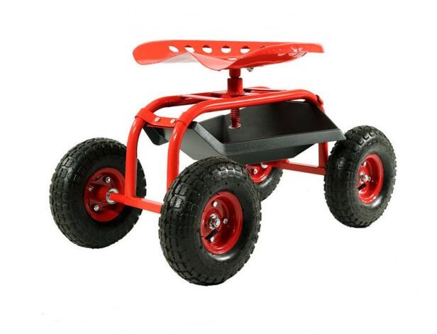 Swivel Seat Rolling Gardening Cart Garden Yard Lawn Weeding Chair for Planting with Wheels Garden Tractor Work Seat