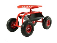Siège pivotant roulant chariot de jardinage jardin cour pelouse désherbage chaise pour la plantation avec roues tracteur de jardin siège de travail
