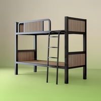 Lit superposé moderne en métal pour adultes, gain de place, lit double assemblé avec une capacité de charge de 300 kg pour chambre à coucher et appartement