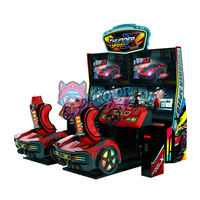Simulateur de course automobile coloré pour parc d'attractions, machine de jeu vidéo d'arcade à monnayeur
