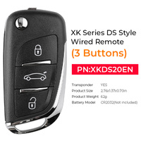 Clé de voiture universelle Xhorse à 3 boutons XKDS20EN 2e génération 315Mhz 433Mhz, télécommande de remplacement à puce pour entrée sans clé