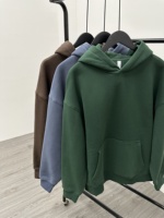 Ensemble de Sweats à Capuche 100 % Coton Épais Polaire Lourd Vierge Surdimensionnés, Personnalisables avec Logo pour Hommes