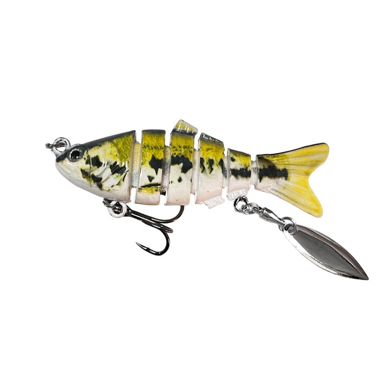 Wholesale 7cm 8.5g Shiny Blade 6 Segmented Bass Swimbaits ABS Plastic Hard Bait Freshwater Fishing River Lake Wholesale 7cm 8.5g Shiny Blade 6 Segmented Bass Swimbaits ABS Plastic Hard Bait Freshwater Fishing River Lake