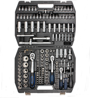 Jeux de douilles pour réparation de voiture, Kit d'outils pour douilles 171 pièces, 1/2 3/8 1/4 pouces, avec boîte de rangement