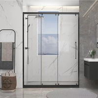 Cabine de douche modulaire moderne et carrée pour hammam Cabine de douche complète Lumière de toilette Aspect carré Cabine de douche sauna pour salle de bain