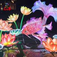 Lanternes étanches LED de haute qualité lanterne de poisson chinoise pour la finition de décoration de festival et lanternes de fleurs pour la décoration de parc