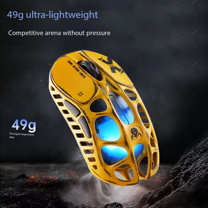 Ratón para Juegos GravaStar Cocoon X PRO Amarillo, Inalámbrico/Con Cable de Tres Modos, Receptor de 8K, Marco Hueco de Aleación de Magnesio de 49g - Product Image 3