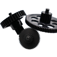 Accessoires de machines d'électroérosion à fil de boîte de vitesses de transmission en acier inoxydable usiné CNC avec engrenages en acier anodisé noir
