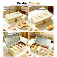 Boîte en fer blanc personnalisée LUCKY TIN, emballage rectangulaire en métal, boîte en fer blanc de qualité alimentaire avec fermeture à clé, conteneur de rangement en métal pour cadeaux