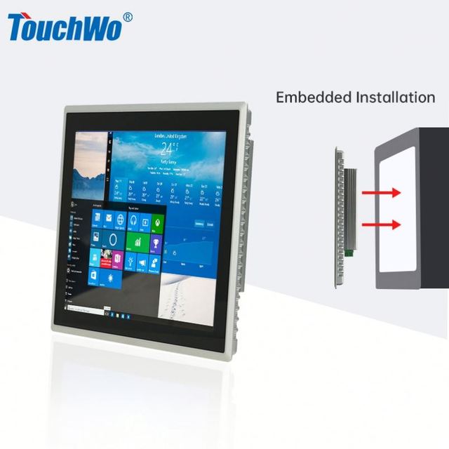 TouchWo All-in-One Industrial Computer PC With 8 10 12 15 17 19 21.5 Inch Aluminum Alloy Touch Screen Panel