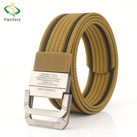Ceinture tactique en toile réglable de qualité supérieure pour hommes, légère, en nylon, pour le sport de plein air, largeur 3,8 cm, boucle double en alliage personnalisable