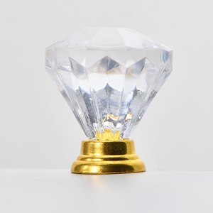 Crystal Handle Acrylic Round <b>Drawer</b> Cabinet <b>Knob</b> Minimalist Style Durable Furniture Hardware - Product Image 4