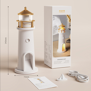 Lámpara de Proyección Faro Luz de Luna LED USB Recargable, Luz Nocturna Romántica Blanca Cálida, Diseño Costero, Regulable, Alto CRI 90 - Product Image 4