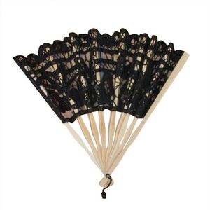 Abanico Plegable de Bambú Hecho a Mano de 23 cm, Abanico Personalizado para Novia de Boda, Abanico Español Bordado con Encaje, Ángel Tallado, Flor, Amor, Abanico Portátil - Product Image 4