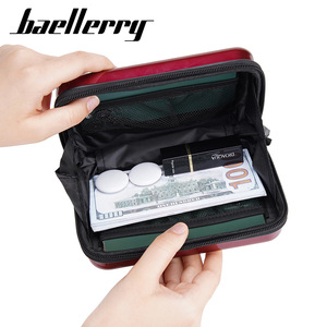 Baellerry Women's <b>PC</b> Cosmetic Bag <b>Mini</b> Box Style Crossbody Zipper Travel Storage Anti Theft Portable Solid Color - Product Image 2