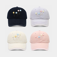 Gorra de Béisbol a Cuadros Estilo Coreano con Delicado Bordado Floral, Tela de Algodón, Ajustable, Protección Solar, para Uso Casual al Aire Libre