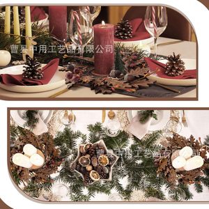 Wooden Candle Rings With Oak Leaves Acorns Thanksgiving Table Decor Indoor Use <b>Round</b> Shape 20-40 Pcs Wholesale - Product Image 2