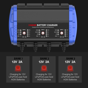 <span class=keywords><strong>Chargeur</strong></span> de <span class=keywords><strong>batterie</strong></span> marin 6A 12V 2A x <span class=keywords><strong>3</strong></span>, étanche IP67, pour batteries lithium, AGM, plomb-acide, pour bateaux de pêche - Product Image 3