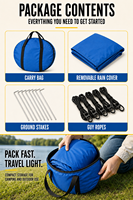 Tente de douche de camping portable pop-up avec structure en acier, abri de dressing/privacité étanche à une pièce pour les sorties estivales