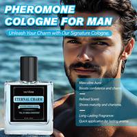 Cologne aux phéromones pour hommes 50 ml, parfum frais et durable aux notes d'agrumes et de musc, vaporisateur de parfum aux phéromones, parfum pour hommes, stock disponible, vente en gros, OEM