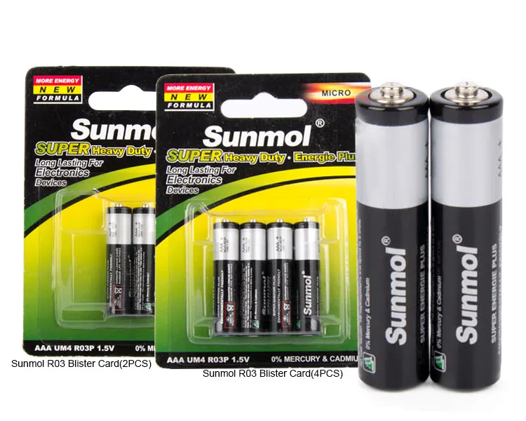 Sunmol 1.5V R03 Um-4 Aaa Carbon Khô Pin Cho Điều Khiển Từ Xa Đồ Chơi Trẻ Em