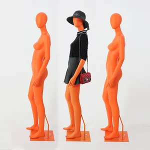 थोक नई फैशन खिड़की प्रदर्शन नारंगी महिला पूर्ण शरीर पुतला